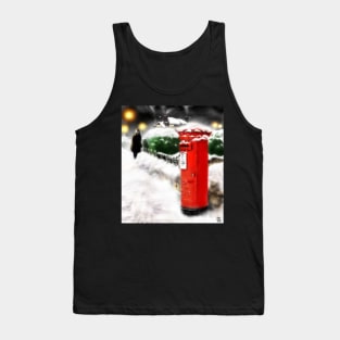Traditional Christmas Illustration: Red Post Box in Snow [Soft Mix] Tank Top